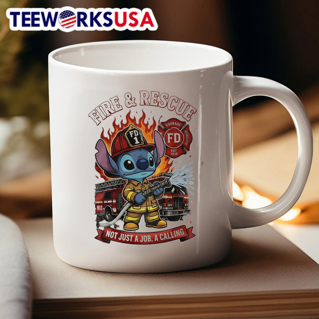 Fire And Rescue Not Just A Job Calling Stitch - Adult & Kids T-Shirts, Sweatshirts & Hoodies apparel design preview 4