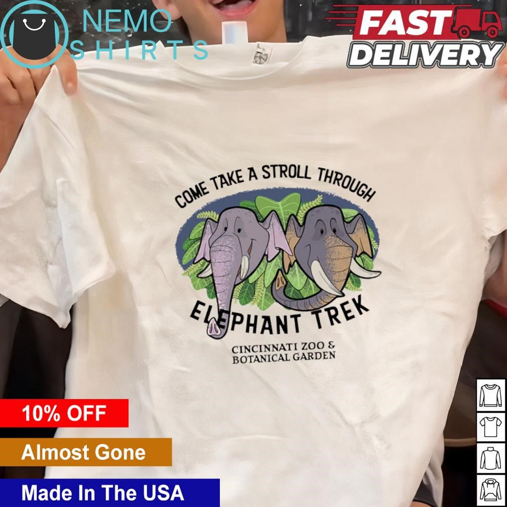 Come take a stroll through elephant trek - Adult & Kids T-Shirts, Sweatshirts & Hoodies apparel design preview 1