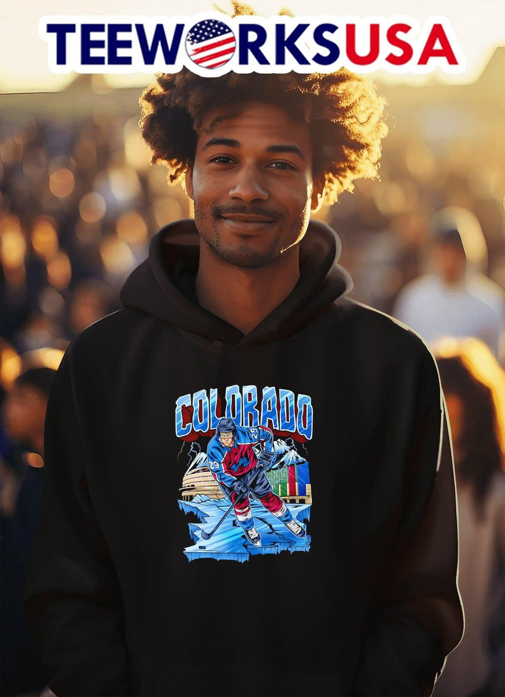 Colorado Hockey Graphic - Adult & Kids T-Shirts, Sweatshirts & Hoodies apparel design preview 2
