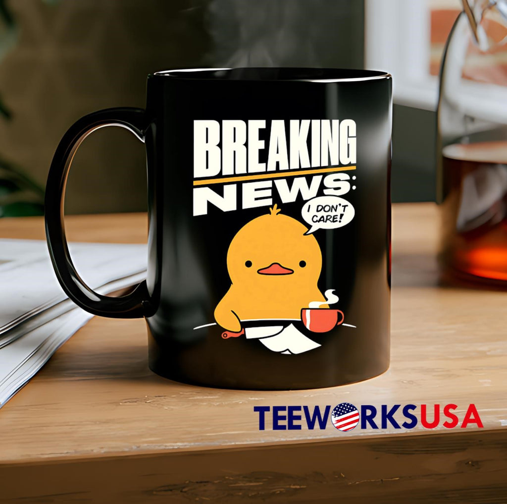 Breaking News I don't care Duck cartoon - Adult & Kids T-Shirts, Sweatshirts & Hoodies apparel design preview 2