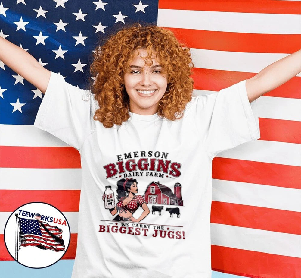 We Carry The Biggest Jugs Emerson Biggins Dairy Farm - Adult & Kids T-Shirts, Sweatshirts & Hoodies apparel design preview 2