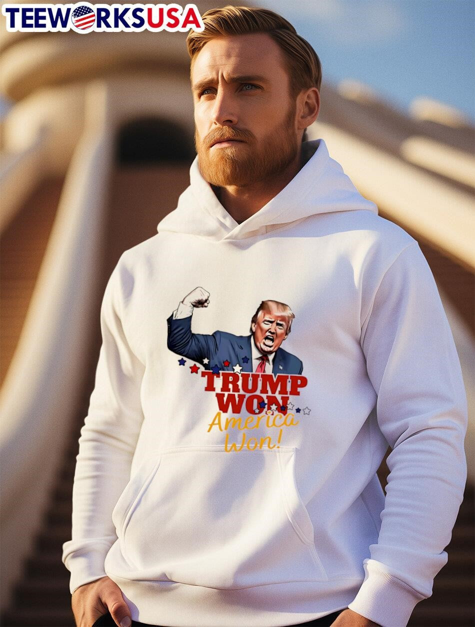 Trump Won America - Adult & Kids T-Shirts, Sweatshirts & Hoodies apparel design preview 2