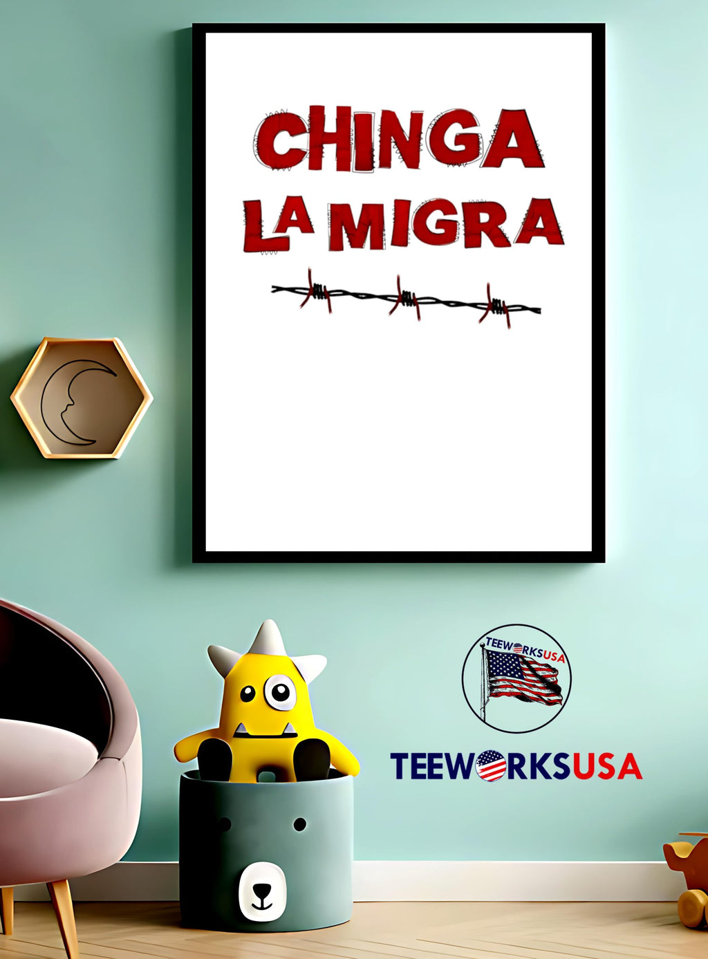 Chinga LA migra - Adult & Kids T-Shirts, Sweatshirts & Hoodies apparel design preview 3