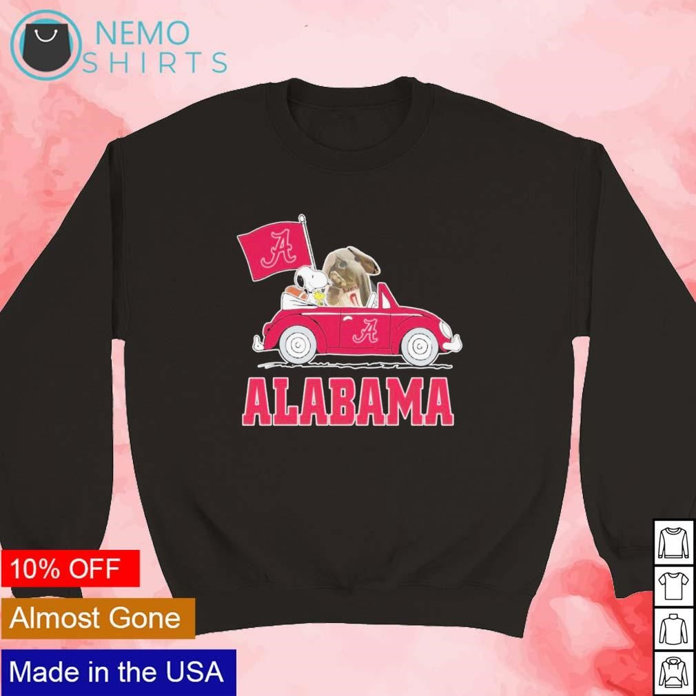 Snoopy and Elephant mascot driving car Alabama - Adult & Kids T-Shirts, Sweatshirts & Hoodies apparel design preview 5