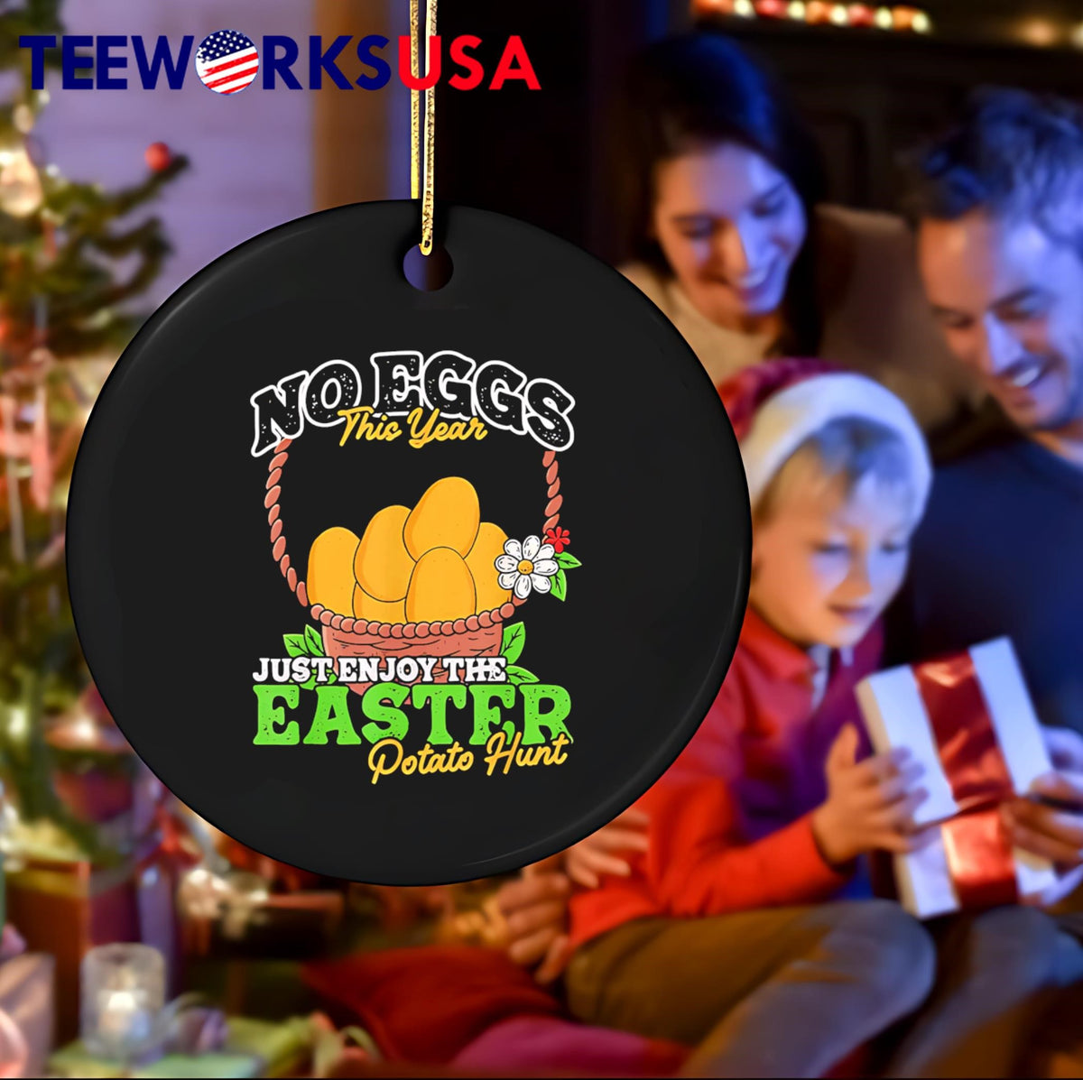 No eggs this year just enjoy easter potato hunt - Adult & Kids T-Shirts, Sweatshirts & Hoodies apparel design preview 4