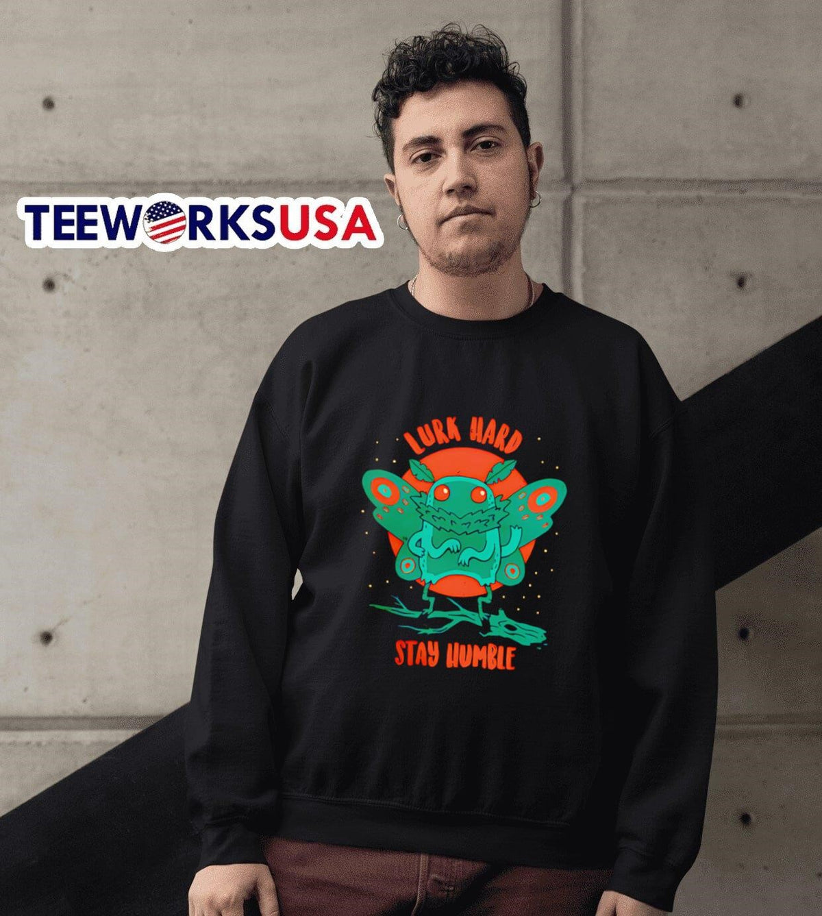Mothman lurk hard stay humble - Adult & Kids T-Shirts, Sweatshirts & Hoodies apparel design preview 6