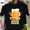 Beer Helping Me Survive Quarantine - Adult & Kids T-Shirts, Sweatshirts & Hoodies apparel design preview 1