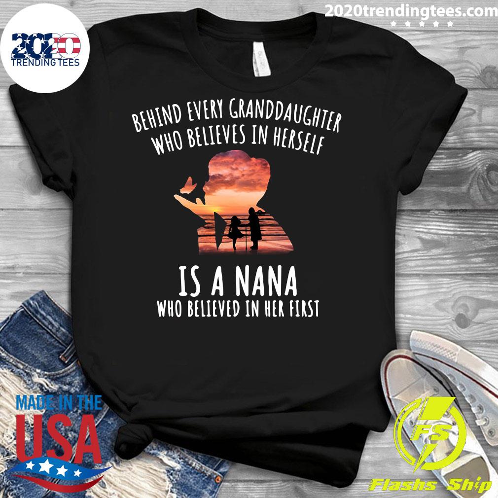 Behind Every Granddaughter - Adult & Kids T-Shirts, Sweatshirts & Hoodies apparel design preview 3