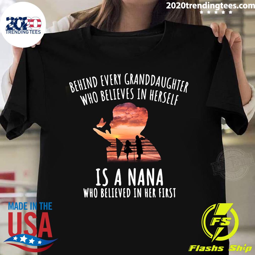 Behind Every Granddaughter - Adult & Kids T-Shirts, Sweatshirts & Hoodies apparel design preview 1