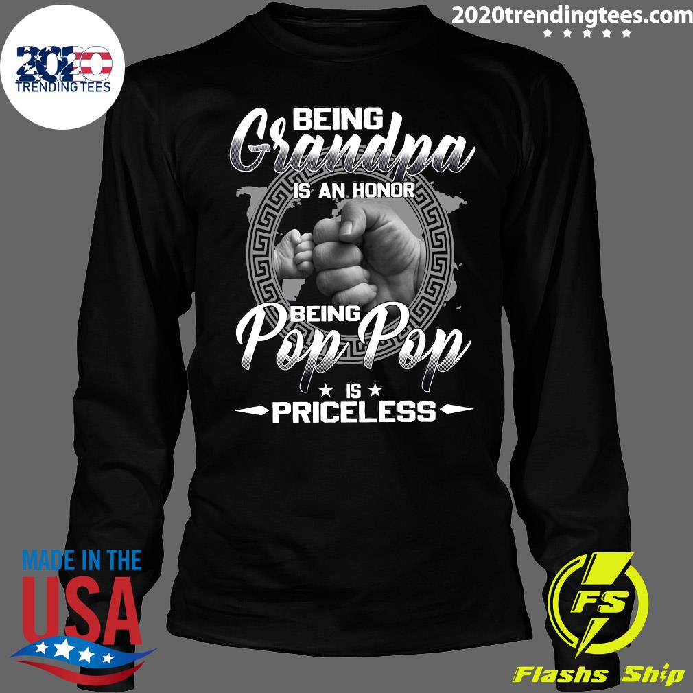 Being Grandpa Is An Honor Pop Priceless - Adult & Kids T-Shirts, Sweatshirts & Hoodies apparel design preview 4