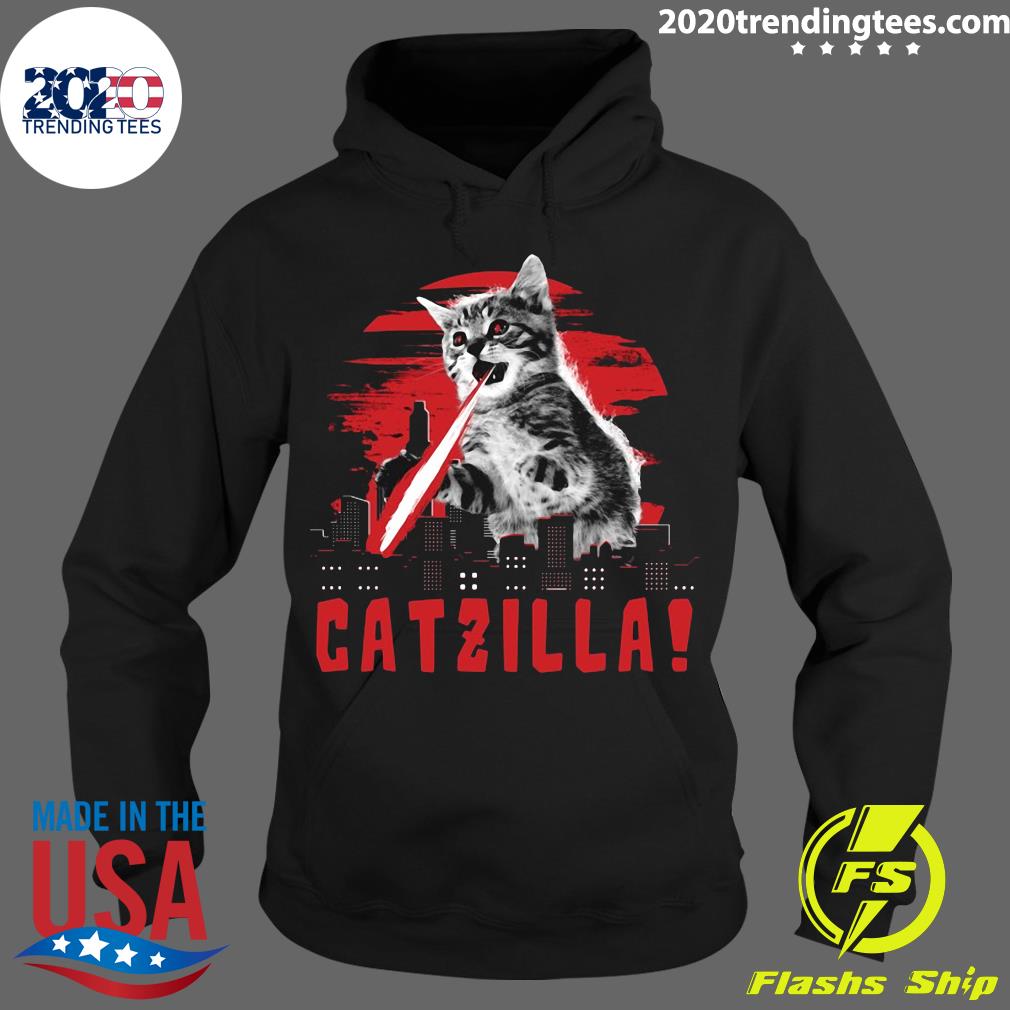 Beware Catzilla Laser Cat Lover - Adult & Kids T-Shirts, Sweatshirts & Hoodies apparel design preview 2