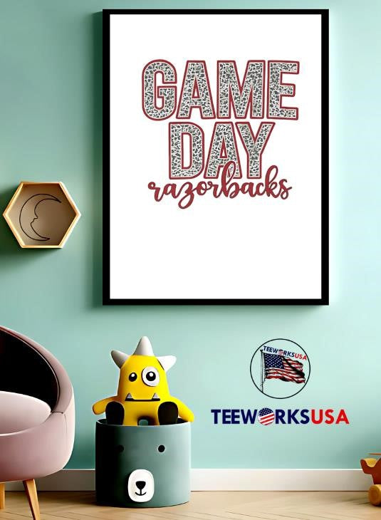 Game Day Razorbacks leopard - Adult & Kids T-Shirts, Sweatshirts & Hoodies apparel design preview 3