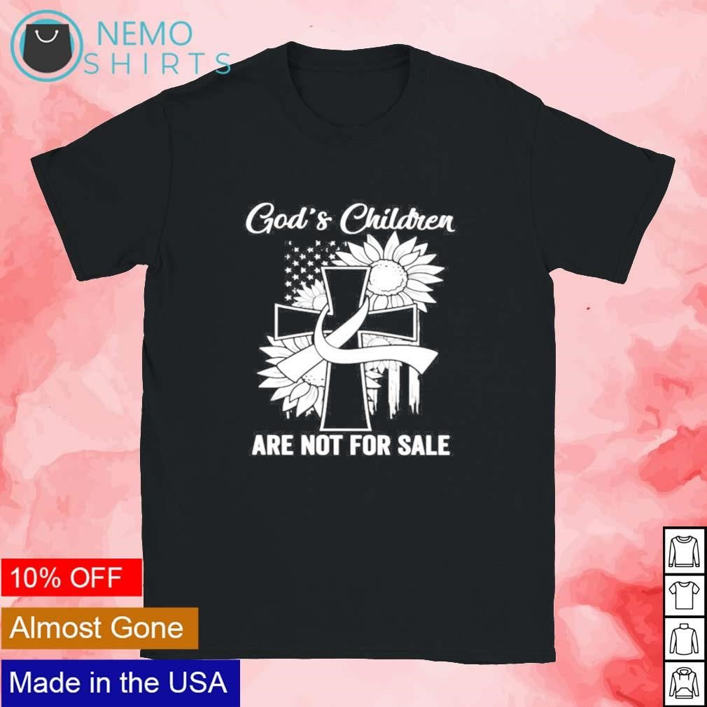 God's children are not for sale cross flowers - Adult & Kids T-Shirts, Sweatshirts & Hoodies apparel design preview 1