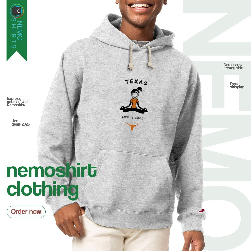 Texas Longhorns life is good Jackie Yoga - Adult & Kids T-Shirts, Sweatshirts & Hoodies apparel design preview 2