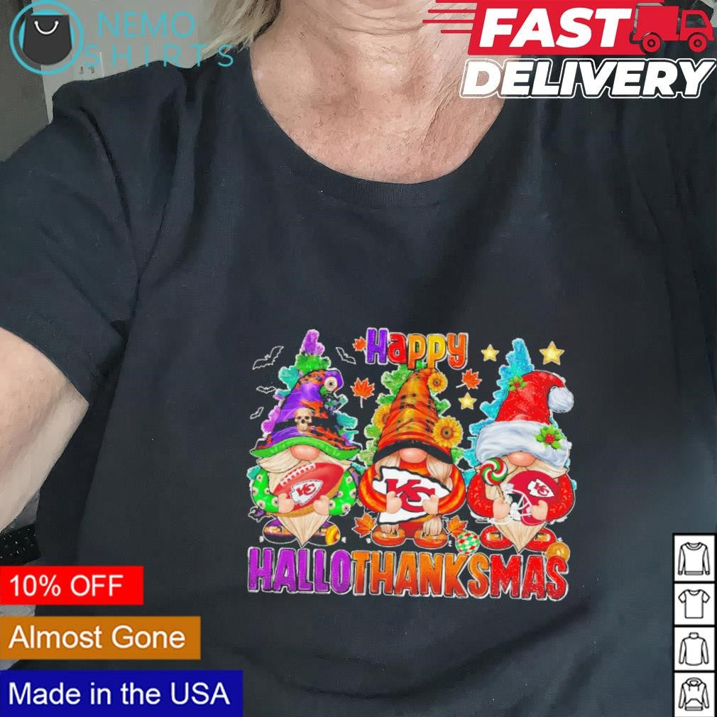 Gnomes hallothanksmas Kansas City Chiefs - Adult & Kids T-Shirts, Sweatshirts & Hoodies apparel design preview 2