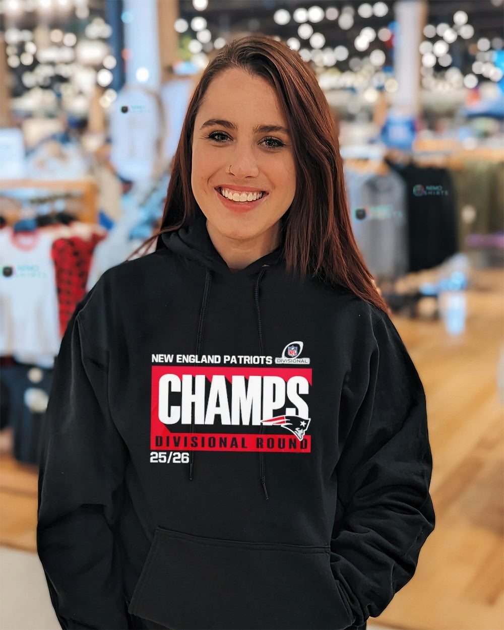 New England Patriots champs divisional round 25 26 - Adult & Kids T-Shirts, Sweatshirts & Hoodies apparel design preview 3