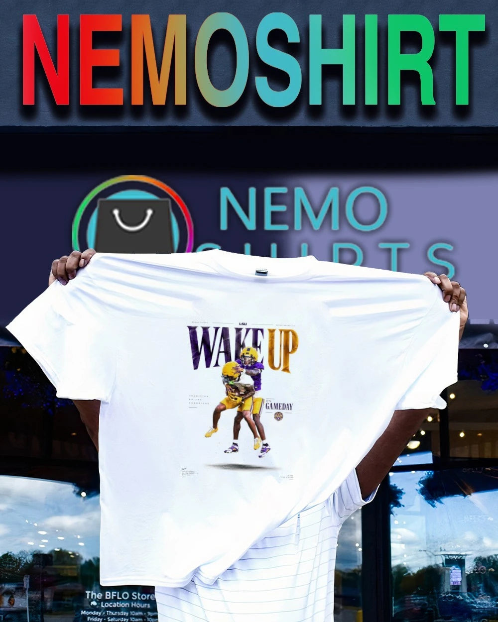 LSU Tigers Wake Up It's Gameday Football - Adult & Kids T-Shirts, Sweatshirts & Hoodies apparel design preview 1