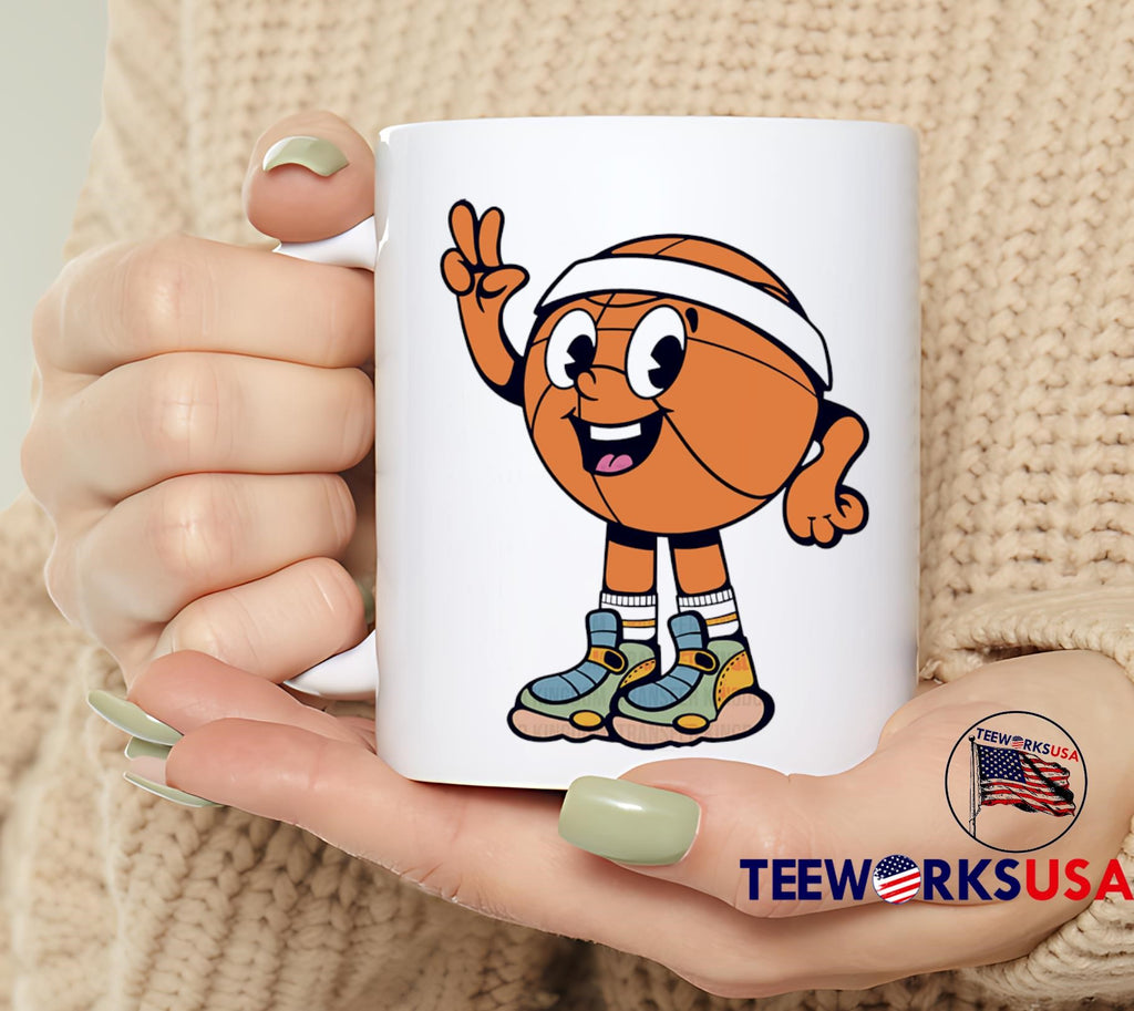 Cute Basketball Peace Sign - Adult & Kids T-Shirts, Sweatshirts & Hoodies apparel design preview 6