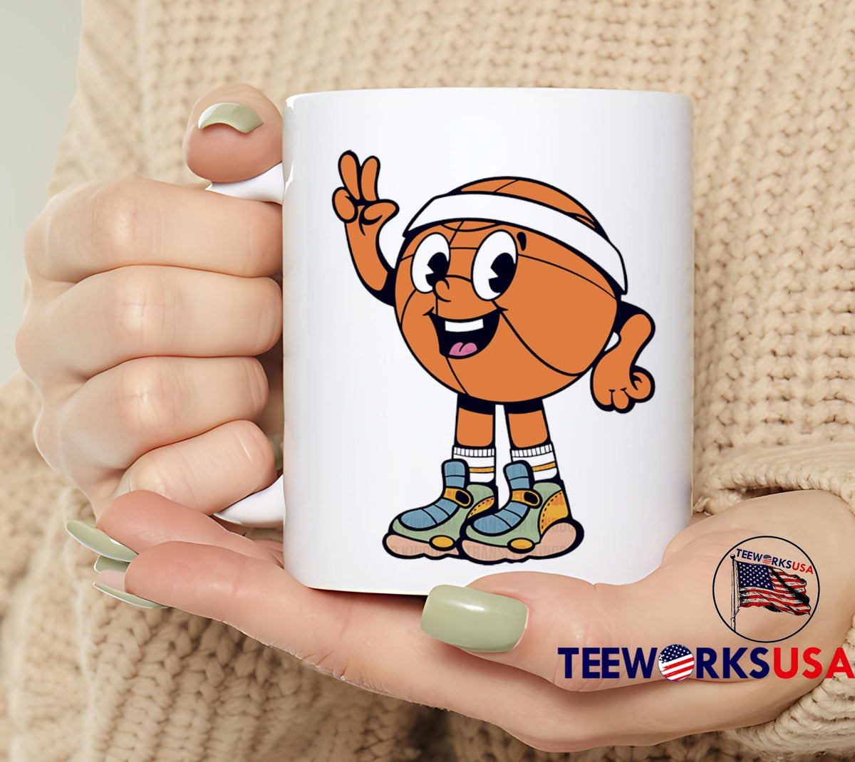 Cute Basketball Peace Sign - Adult & Kids T-Shirts, Sweatshirts & Hoodies apparel design preview 6