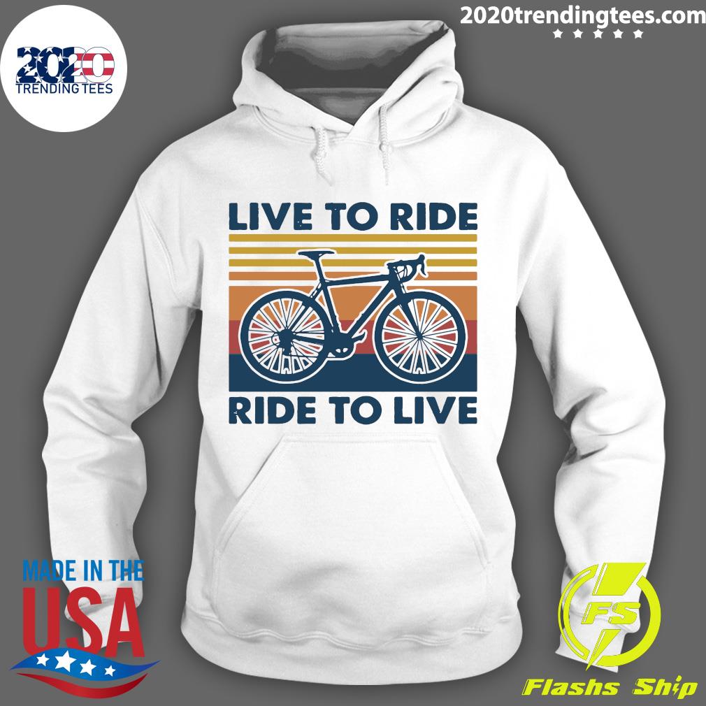 Bicycle Live To Ride Vintage - Adult & Kids T-Shirts, Sweatshirts & Hoodies apparel design preview 2