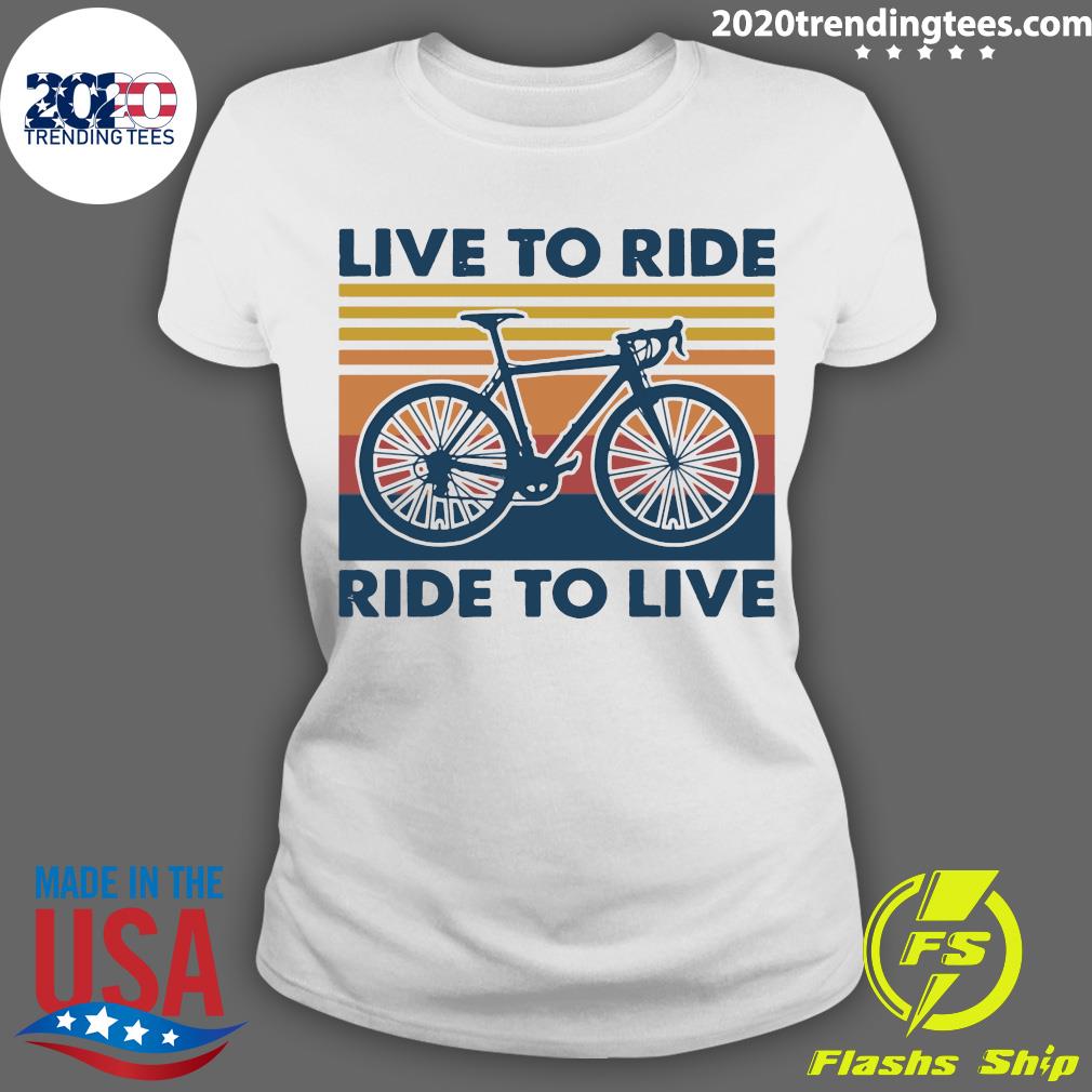 Bicycle Live To Ride Vintage - Adult & Kids T-Shirts, Sweatshirts & Hoodies apparel design preview 3