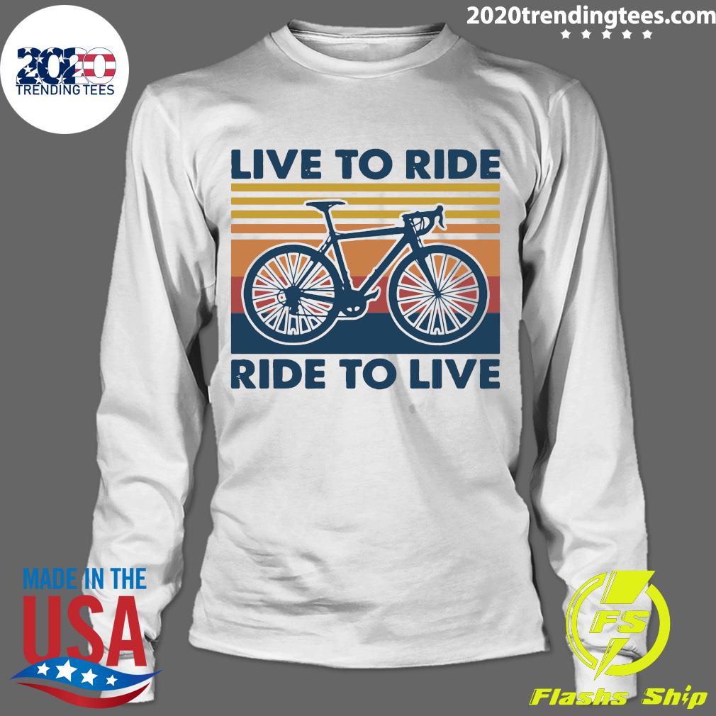 Bicycle Live To Ride Vintage - Adult & Kids T-Shirts, Sweatshirts & Hoodies apparel design preview 4