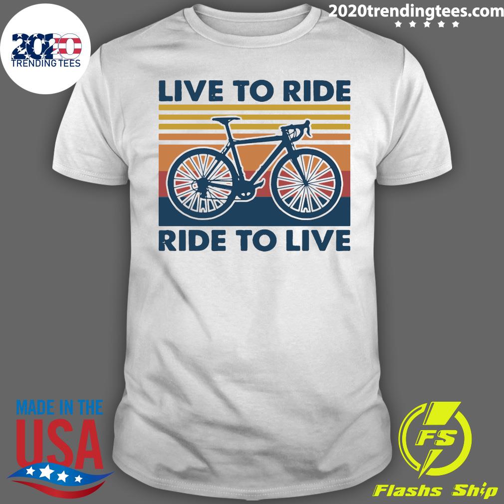 Bicycle Live To Ride Vintage - Adult & Kids T-Shirts, Sweatshirts & Hoodies apparel design preview 1