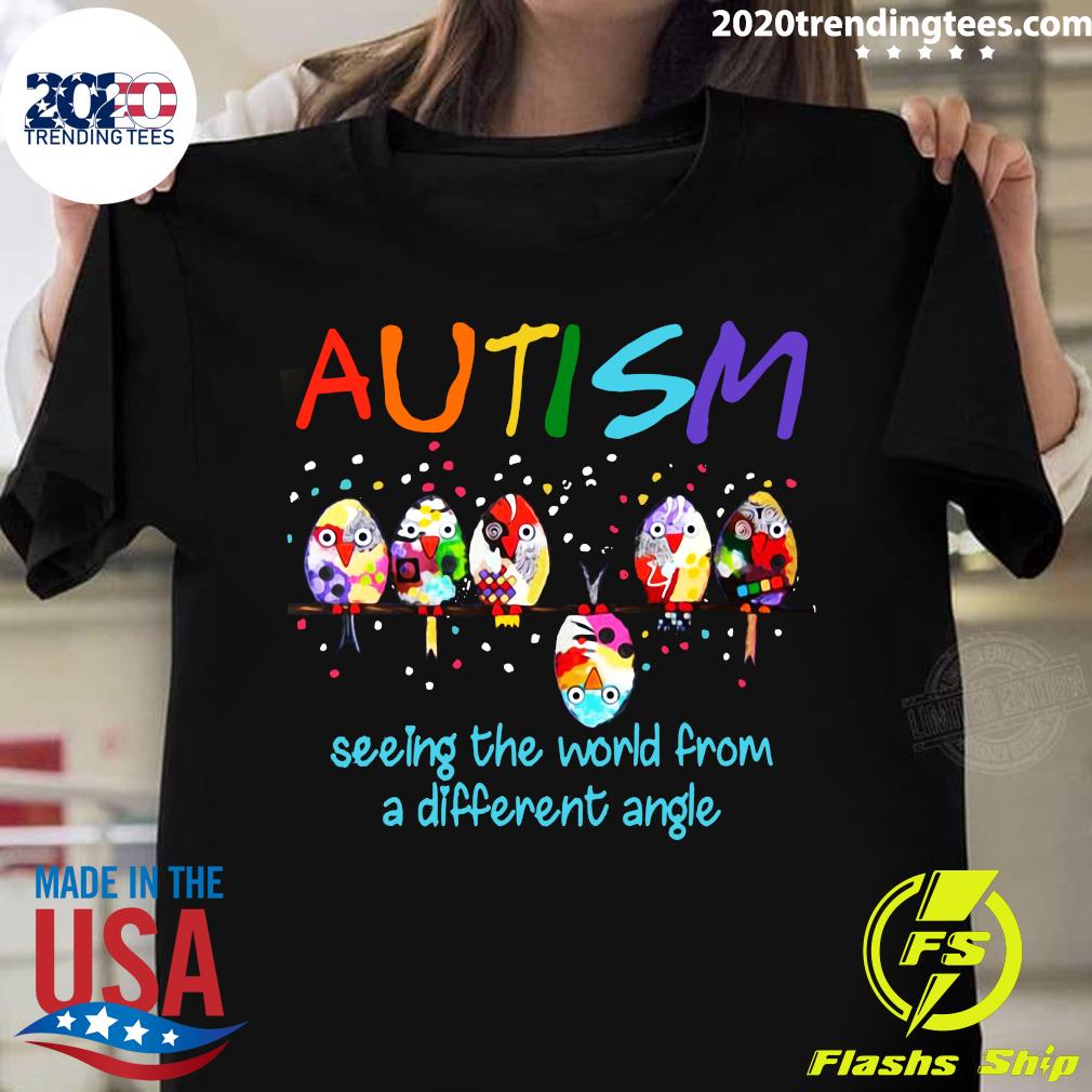Bird Autism Seeing The World From A Different Angle - Adult & Kids T-Shirts, Sweatshirts & Hoodies apparel design preview 1
