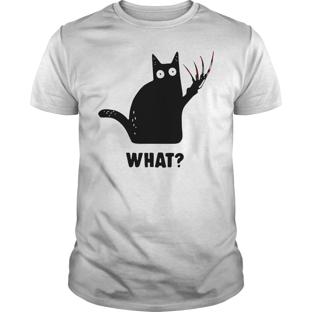Black Cat Freddy Krueger What - Adult & Kids T-Shirts, Sweatshirts & Hoodies apparel design preview 1