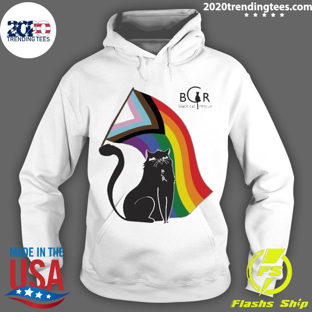 Black Cat Rescue rainbow Flag - Adult & Kids T-Shirts, Sweatshirts & Hoodies apparel design preview 2