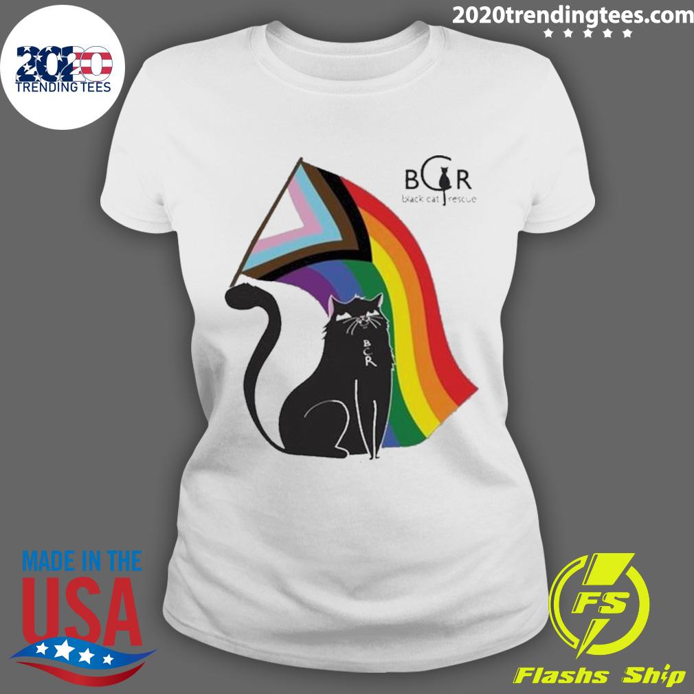 Black Cat Rescue rainbow Flag - Adult & Kids T-Shirts, Sweatshirts & Hoodies apparel design preview 3