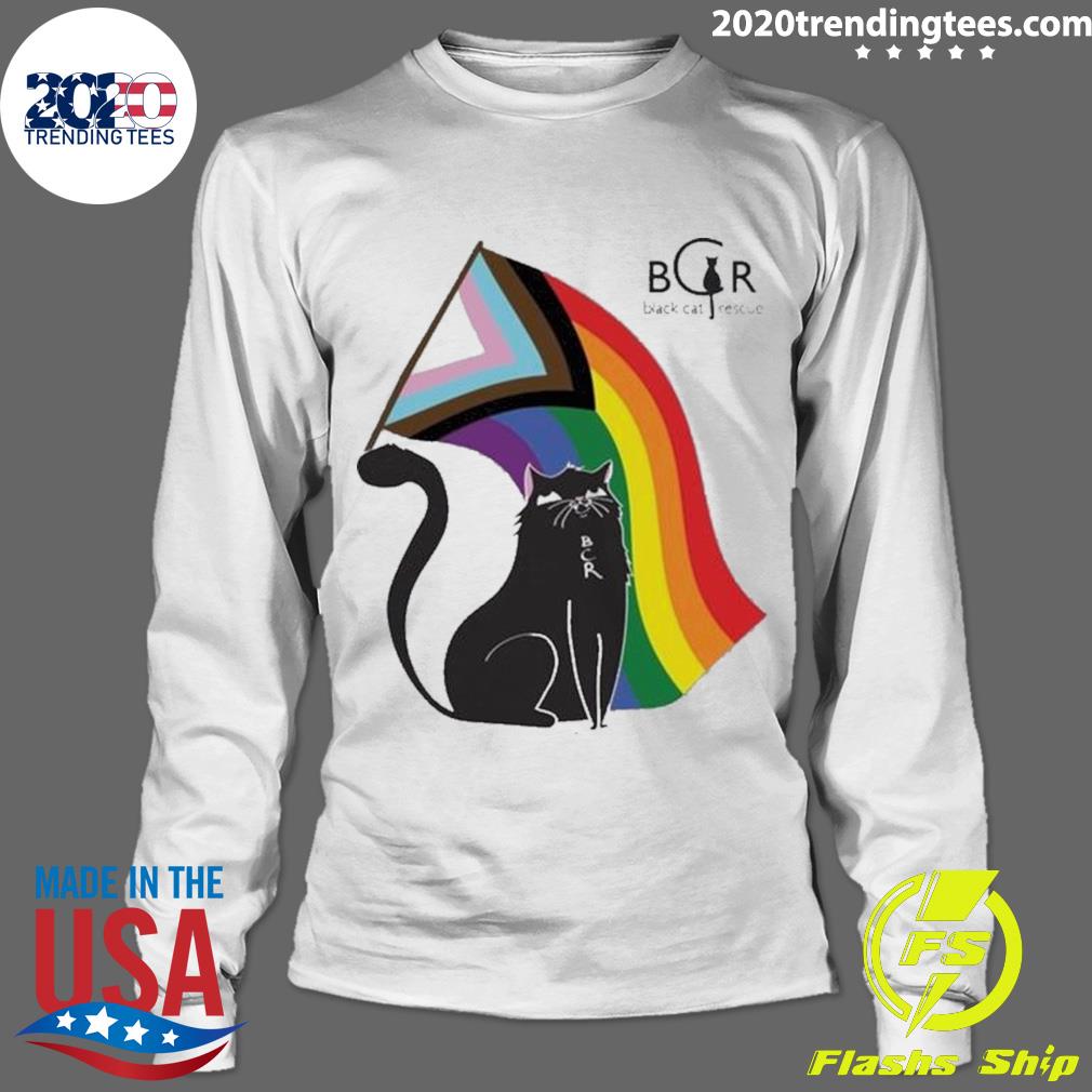 Black Cat Rescue rainbow Flag - Adult & Kids T-Shirts, Sweatshirts & Hoodies apparel design preview 4