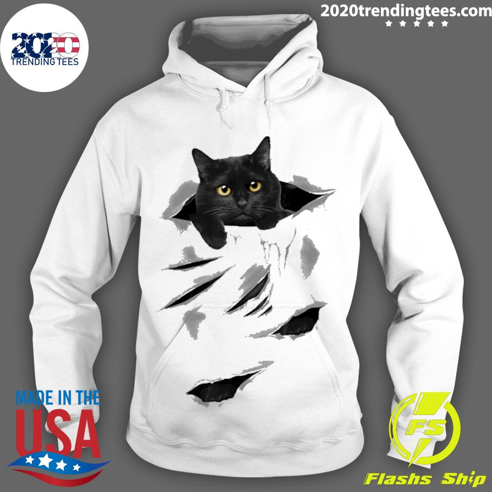 Black Cat Torn - Adult & Kids T-Shirts, Sweatshirts & Hoodies apparel design preview 2
