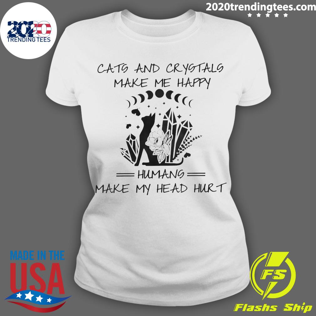Black Cats And Crystals Make Me Happy Humans My Head - Adult & Kids T-Shirts, Sweatshirts & Hoodies apparel design preview 3