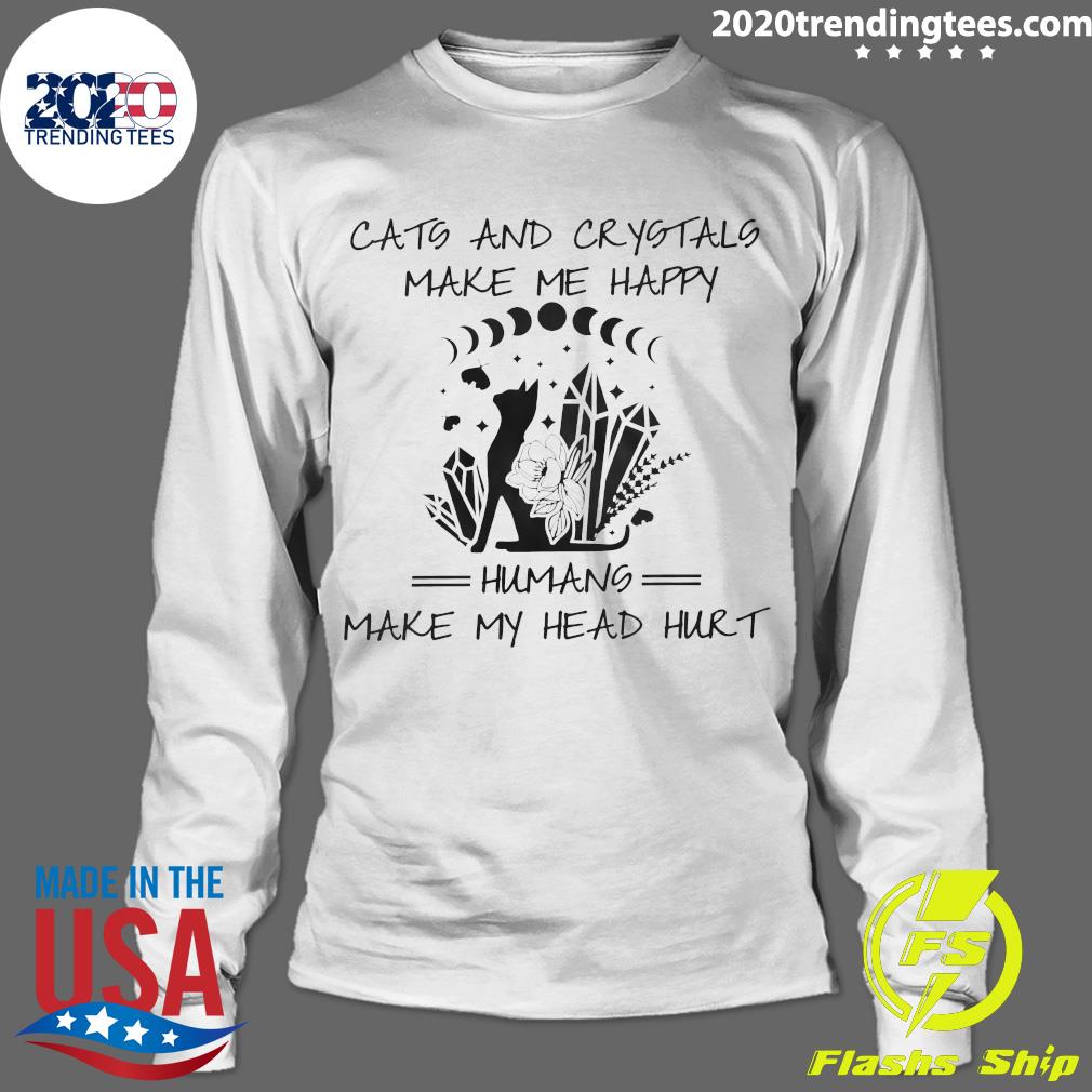 Black Cats And Crystals Make Me Happy Humans My Head - Adult & Kids T-Shirts, Sweatshirts & Hoodies apparel design preview 4