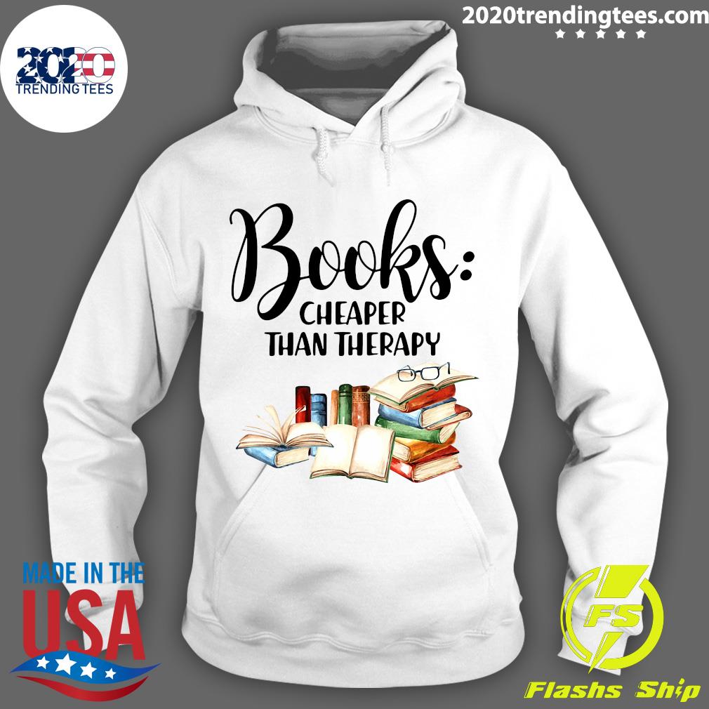 Books Cheaper Than Therapy - Adult & Kids T-Shirts, Sweatshirts & Hoodies apparel design preview 2