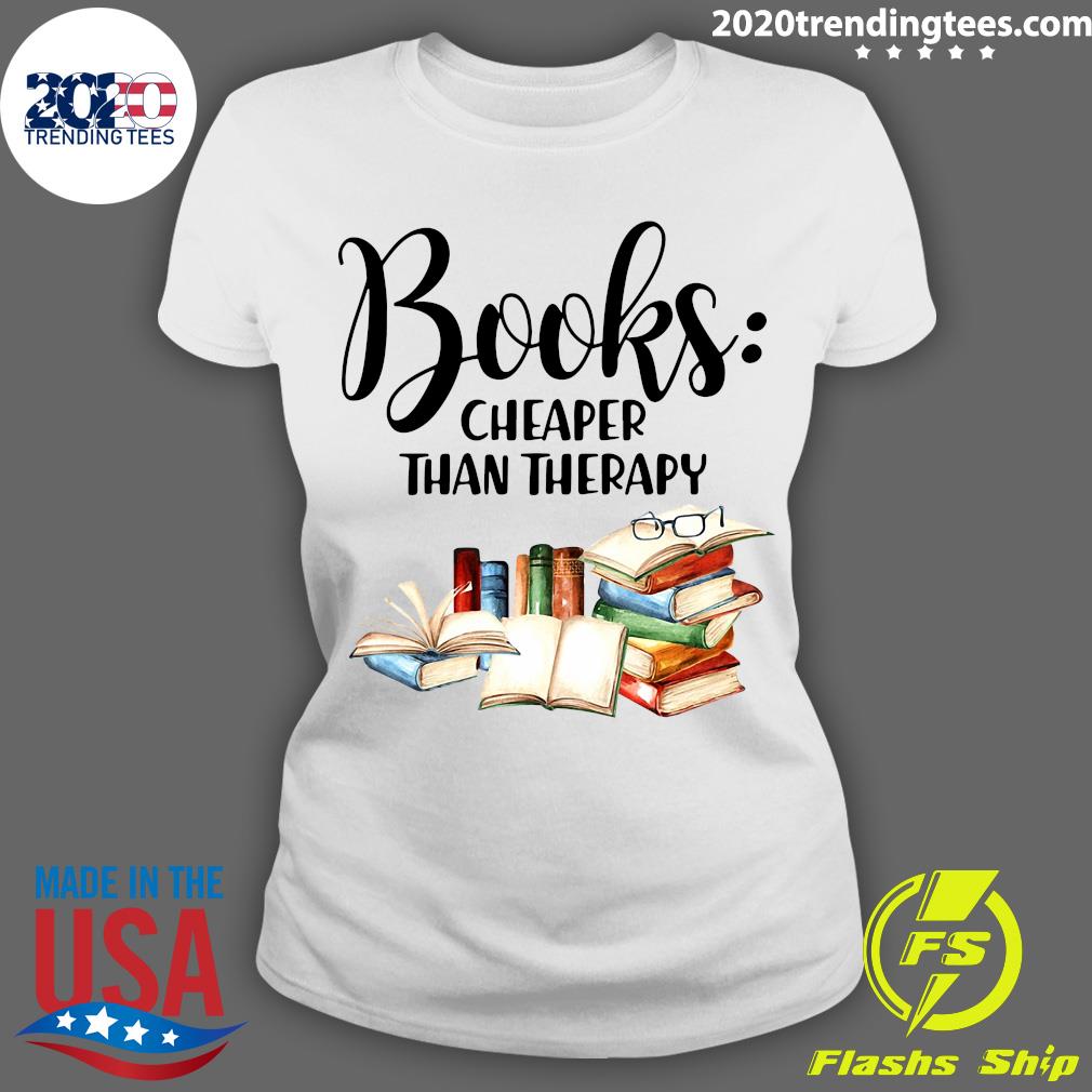 Books Cheaper Than Therapy - Adult & Kids T-Shirts, Sweatshirts & Hoodies apparel design preview 3