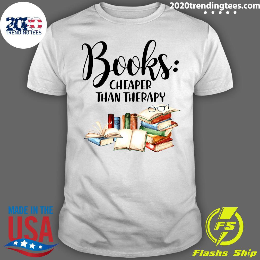 Books Cheaper Than Therapy - Adult & Kids T-Shirts, Sweatshirts & Hoodies apparel design preview 1