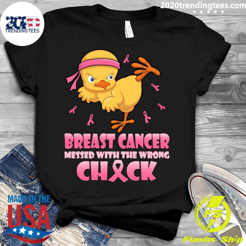 Breast Cancer Messed With The Wrong Chick - Adult & Kids T-Shirts, Sweatshirts & Hoodies apparel design preview 3