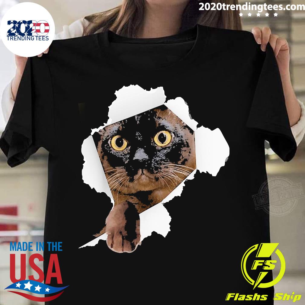 Burmese Cat Torn - Adult & Kids T-Shirts, Sweatshirts & Hoodies apparel design preview 1