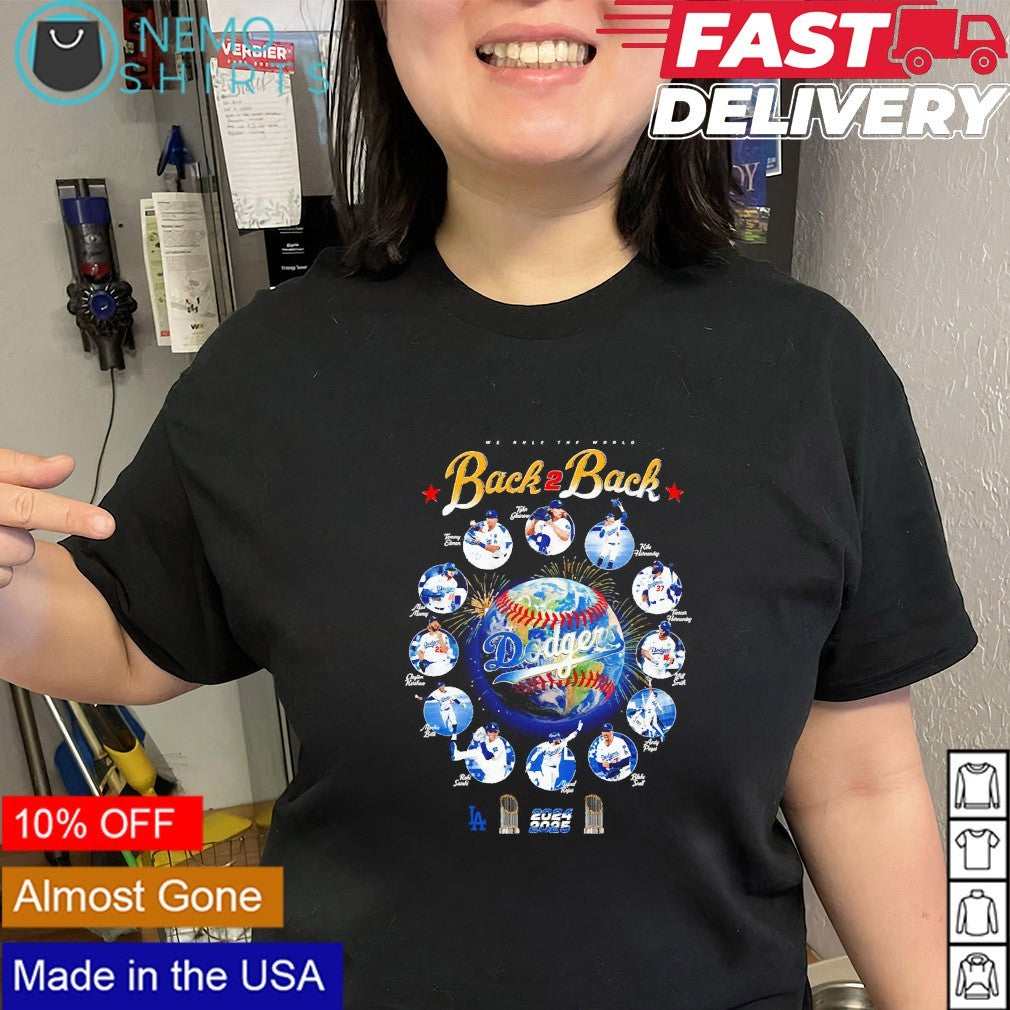 We rule the world back 2 Los Angeles Dodgers player - Adult & Kids T-Shirts, Sweatshirts & Hoodies apparel design preview 3