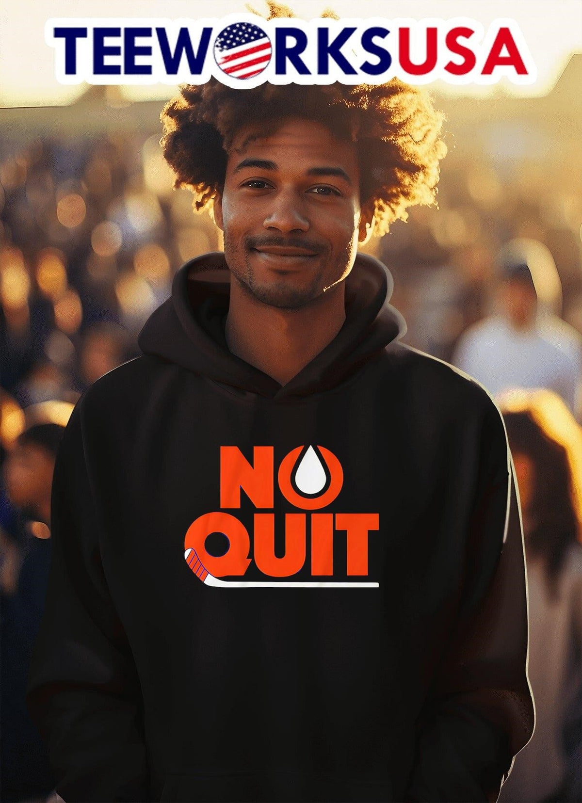 No Quit Edmonton Oilers hockey - Adult & Kids T-Shirts, Sweatshirts & Hoodies apparel design preview 2