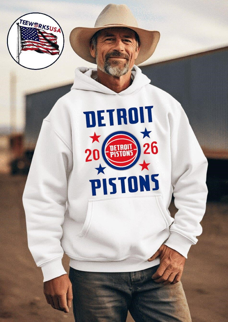 Detroit Pistons Playoffs '26 Stars - Adult & Kids T-Shirts, Sweatshirts & Hoodies apparel design preview 2