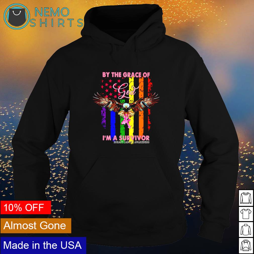 By the grace of God I'm a survivor breast cancer - Adult & Kids T-Shirts, Sweatshirts & Hoodies apparel design preview 2