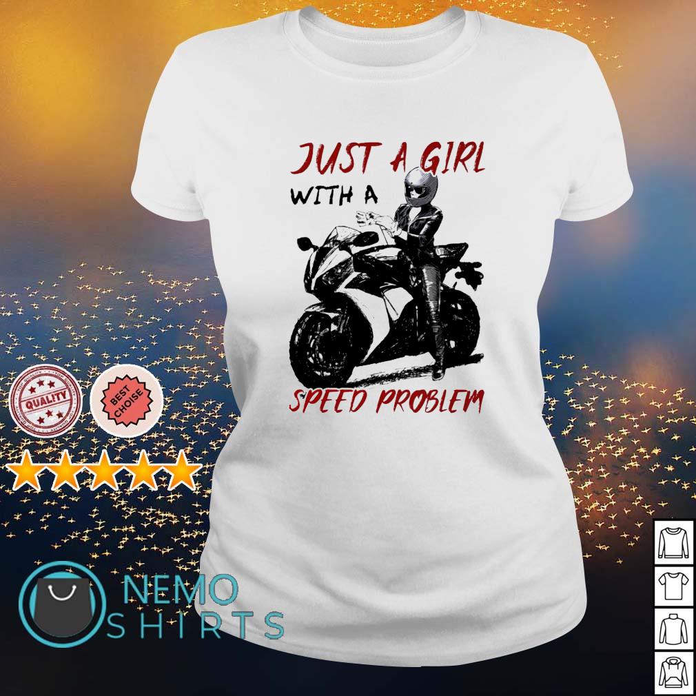 Motorcycle just a girl with speed problem - Adult & Kids T-Shirts, Sweatshirts & Hoodies apparel design preview 3