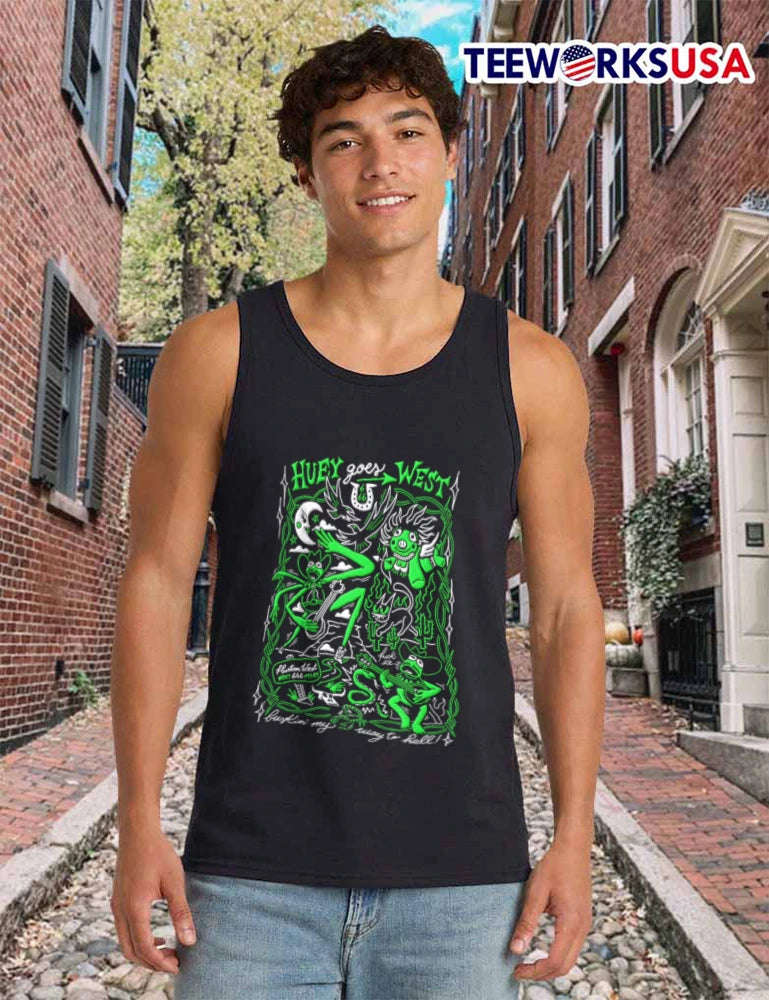 Huey Goes West Fluston Next 666 Miles Bustin My Way - Adult & Kids T-Shirts, Sweatshirts & Hoodies apparel design preview 6