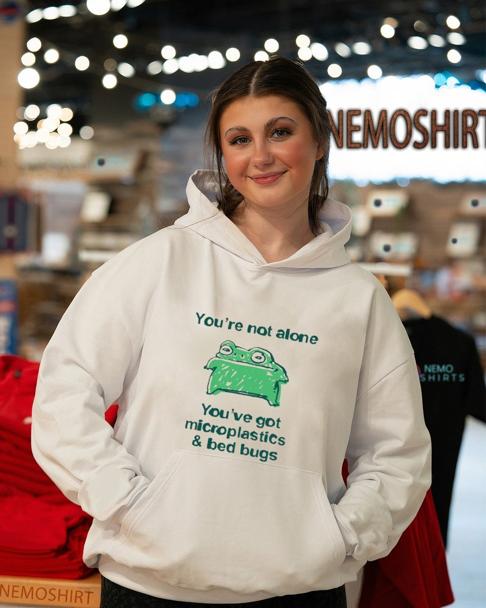 You're not alone got microplastics and bed bugs frog - Adult & Kids T-Shirts, Sweatshirts & Hoodies apparel design preview 3