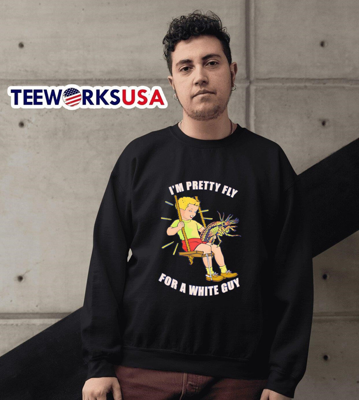I'm pretty fly for a white guy - Adult & Kids T-Shirts, Sweatshirts & Hoodies apparel design preview 6