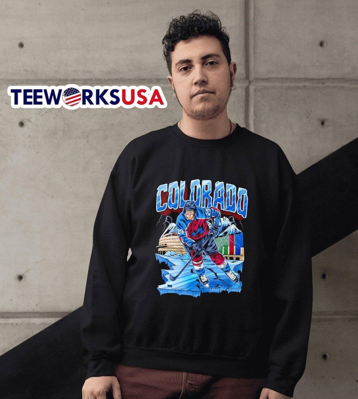 Colorado Hockey Graphic - Adult & Kids T-Shirts, Sweatshirts & Hoodies apparel design preview 6