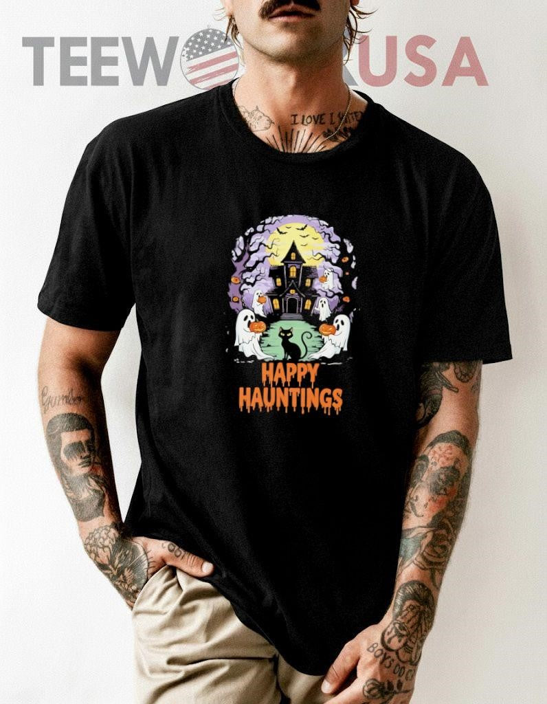 Happy Hauntings Halloween 2025 - Adult & Kids T-Shirts, Sweatshirts & Hoodies apparel design preview 1